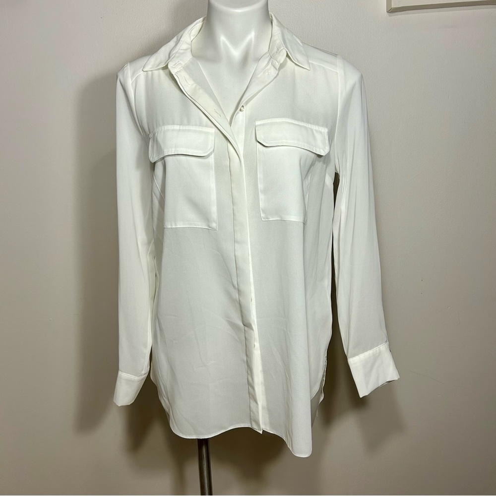 Longline Collard Shirt - white